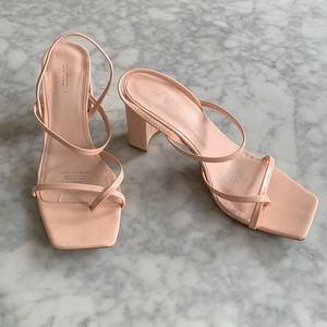 H&M square toe sandals pink